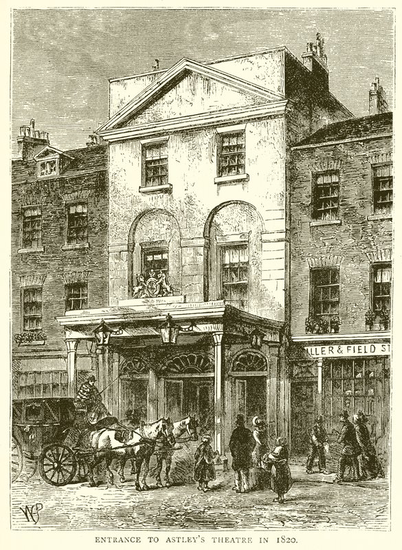 Inträde till Astleys Theatre 1820 av English School