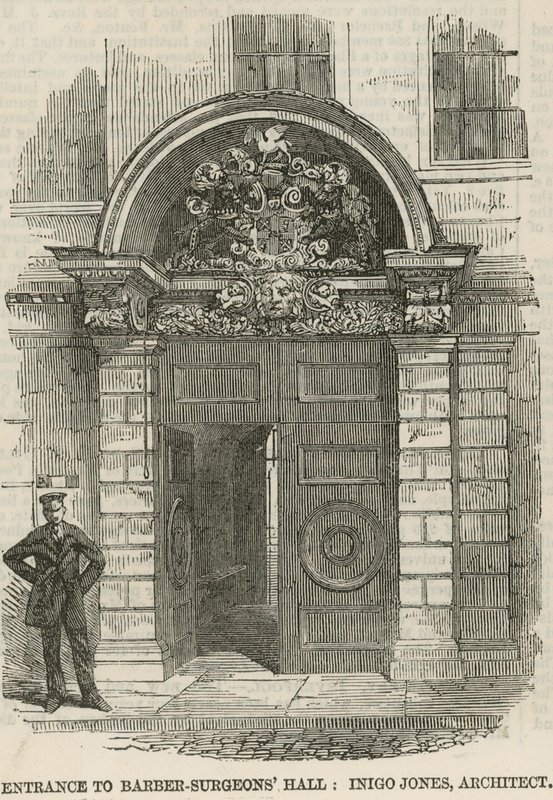 Ingång till Barber-Surgeons Hall, Monkwell Street av English School