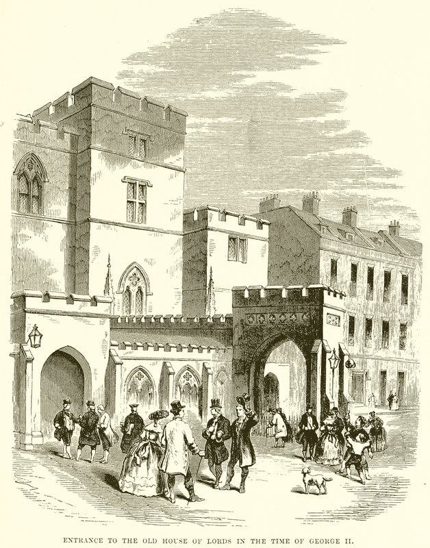 Ingång till Old House of Lords på George II:s tid av English School