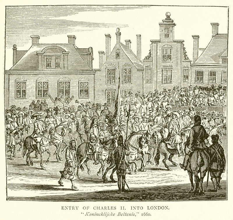 Charles II:s intåg i London av English School