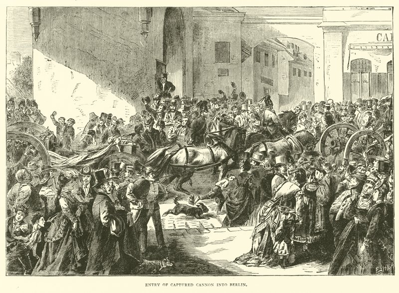 Intåg av fången kanon i Berlin, september 1870 av English School