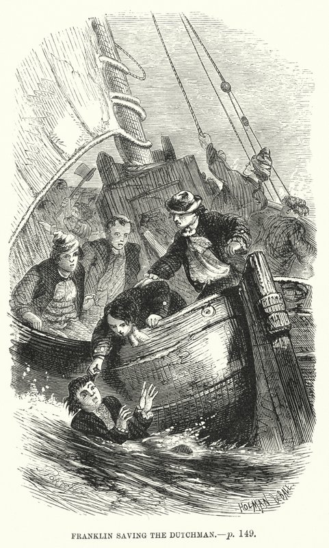 Avsnitt i den unge Benjamin Franklins liv (gravyr) av English School