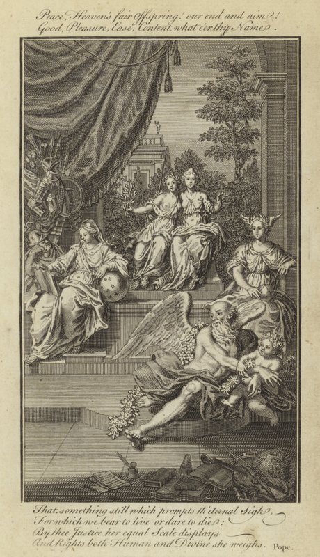 Epistel IV, Om människans natur och tillstånd, med respekt för lycka av Alexander Pope av English School