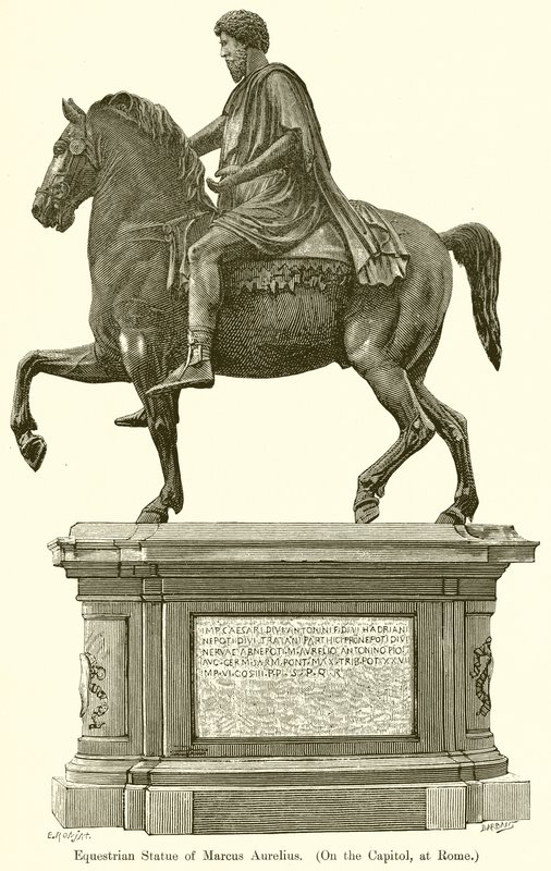Ryttarstaty av Marcus Aurelius. (På Capitolium, i Rom) av English School