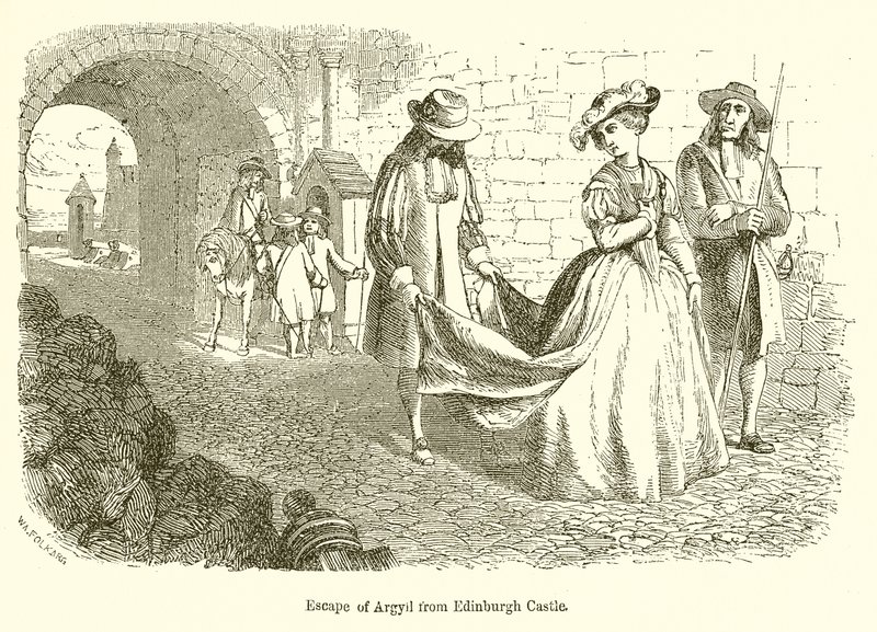 Escape of Argyll från Edinburgh Castle av English School