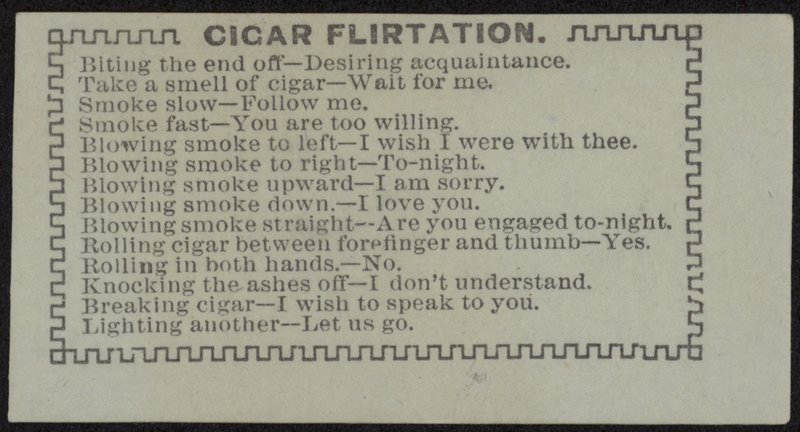 Eskortkort med titeln Cigar Flirtation av English School