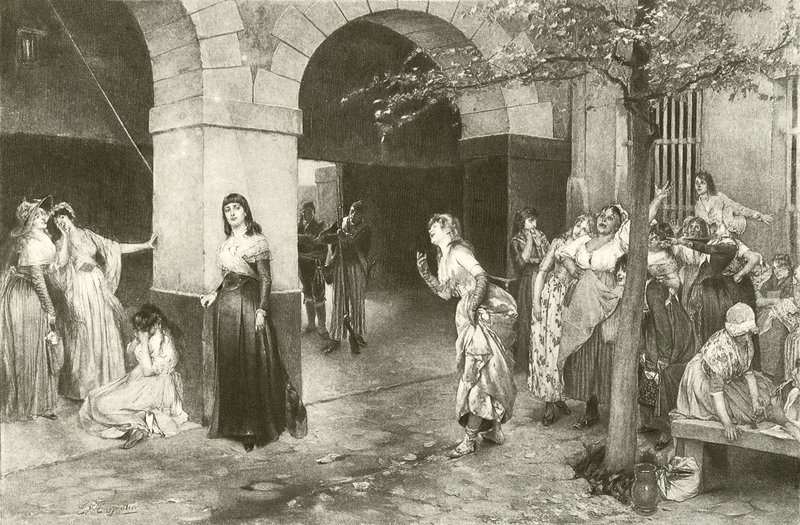 Evariste Carpentier Mme Roland i fängelset i Ste Pelagie (gravyr) av English School
