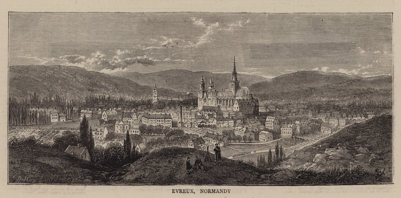 Evreux, Normandie (gravyr) av English School