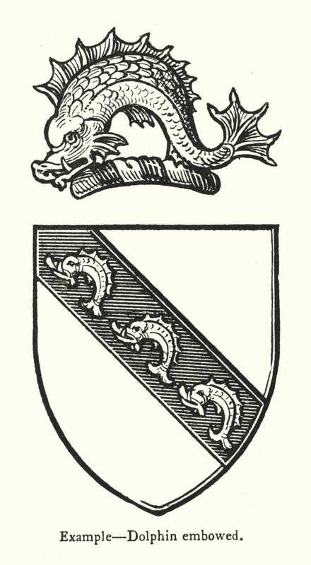 Exempel, Dolphin embowed (gravyr) av English School