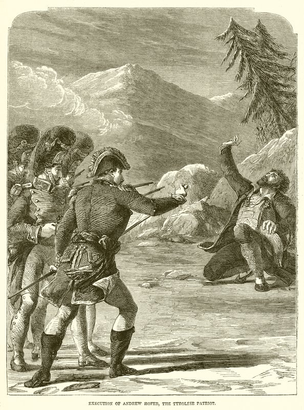 Avrättning av Andrew Hoffer, The Tyrolese Patriot av English School