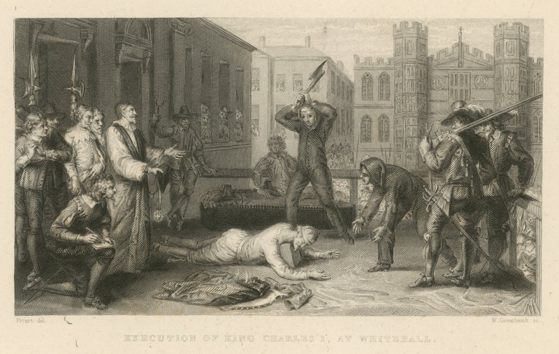Avrättning av kung Charles I i Whitehall av English School