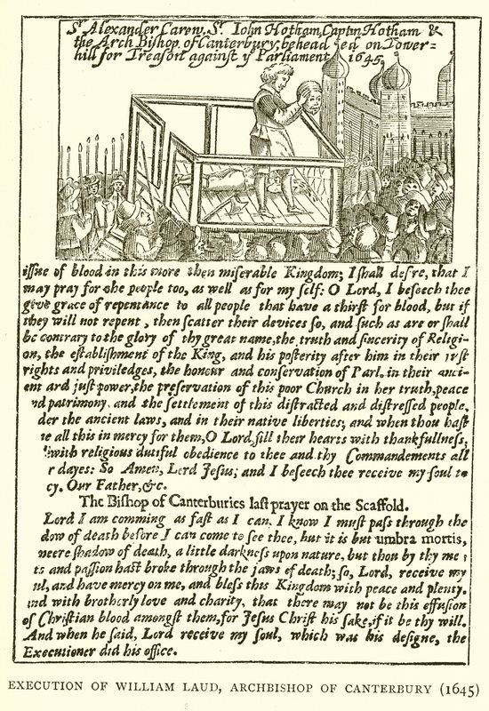 Avrättning av William Laud, ärkebiskop av Canterbury (1645) av English School