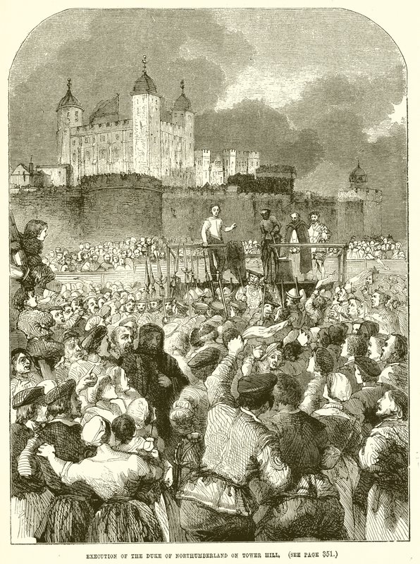 Avrättning av hertigen av Northumberland på Tower Hill av English School