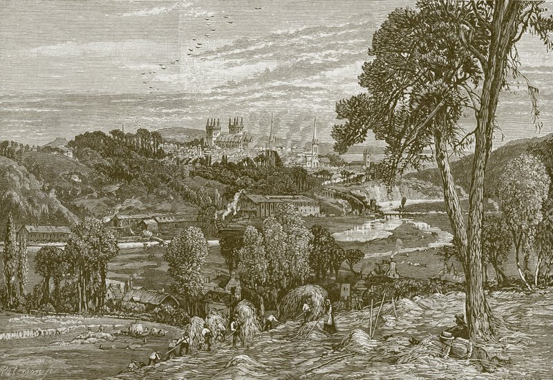 Exeter, från Exwick Fields av English School