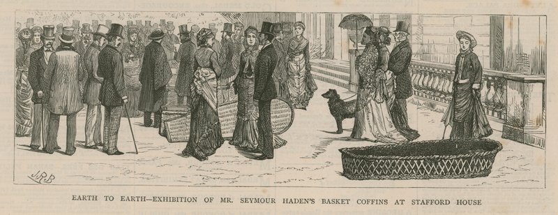 Utställning av Mr Seymour Hadens korgkista på Stafford House av English School
