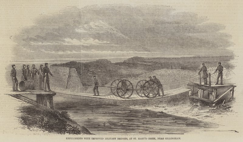 Experiment med förbättrade militära broar, vid St Mary