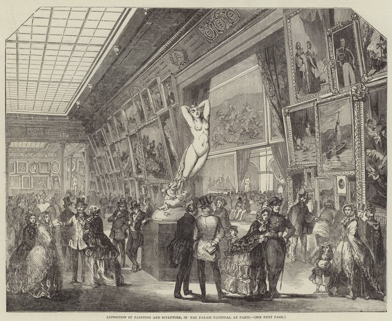 Utställning av målning och skulptur, i Palais National i Paris (gravyr) av English School