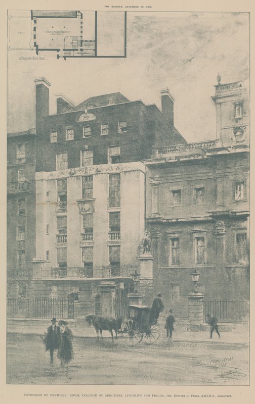 Tillbyggnad till lokalerna för Royal College of Surgeons, Lincolns Inn Fields av English School