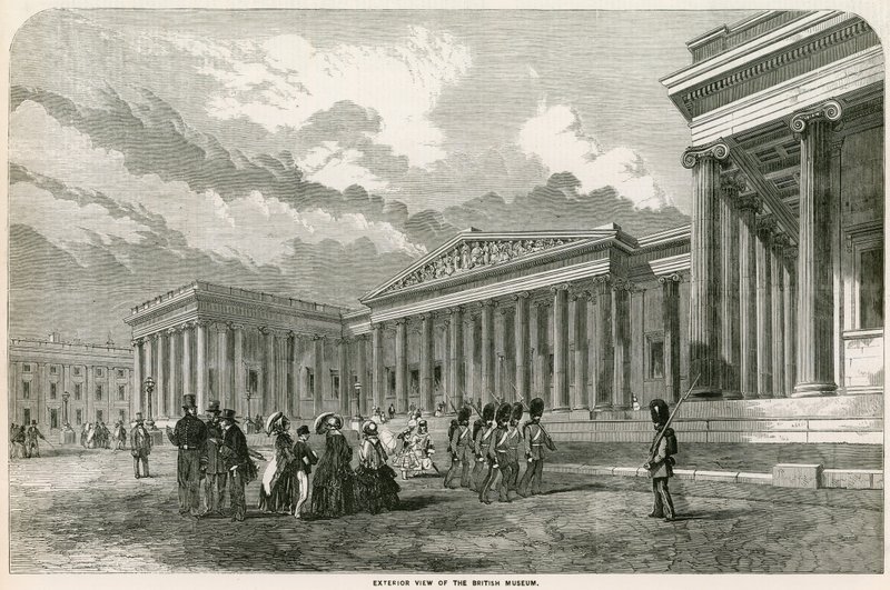 Exteriör av British Museum av English School