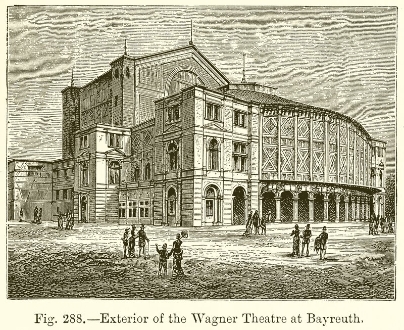 Exteriör av Wagnerteatern i Bayreuth av English School