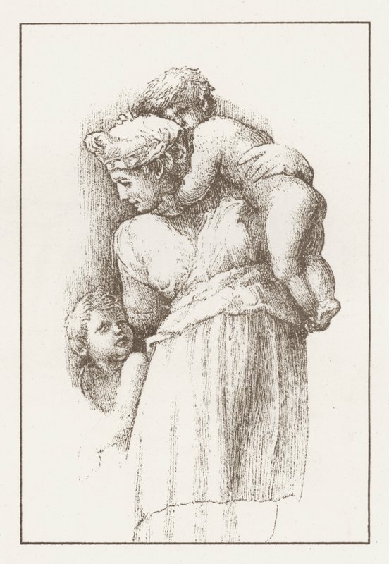 Faksimil av en studie av Raphael (gravyr) av English School