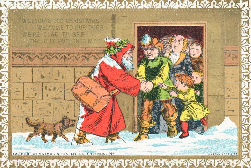 Jultomten och hans små vänner nr 1, julkort av English School