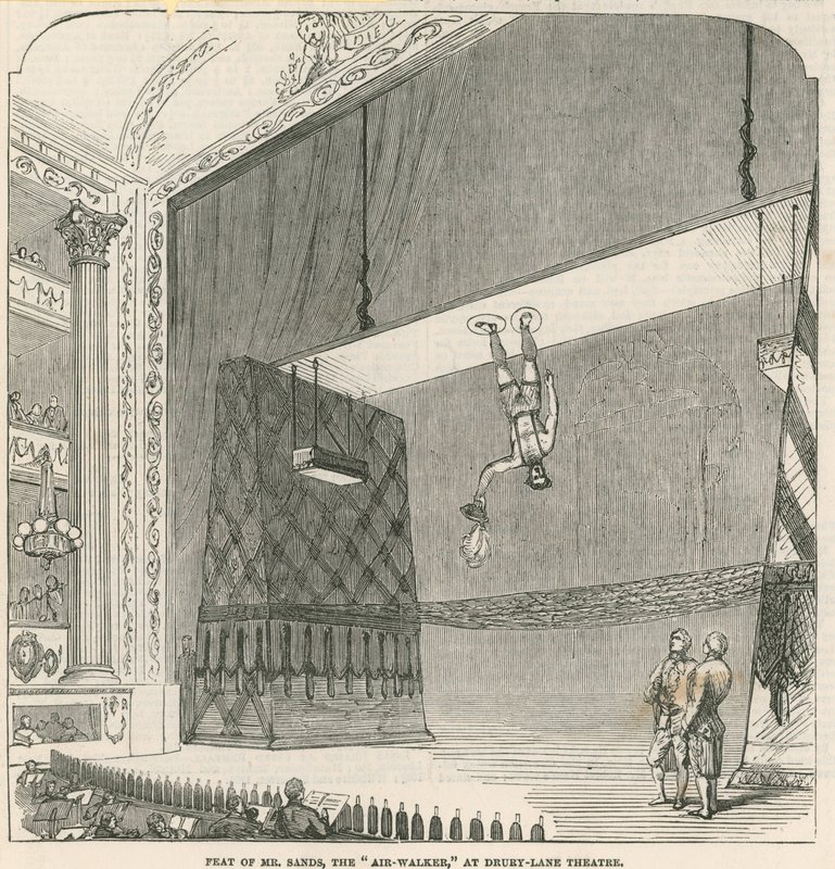 Bravad av Mr Sands, Air-Walker, på Drury Lane Theatre, London av English School