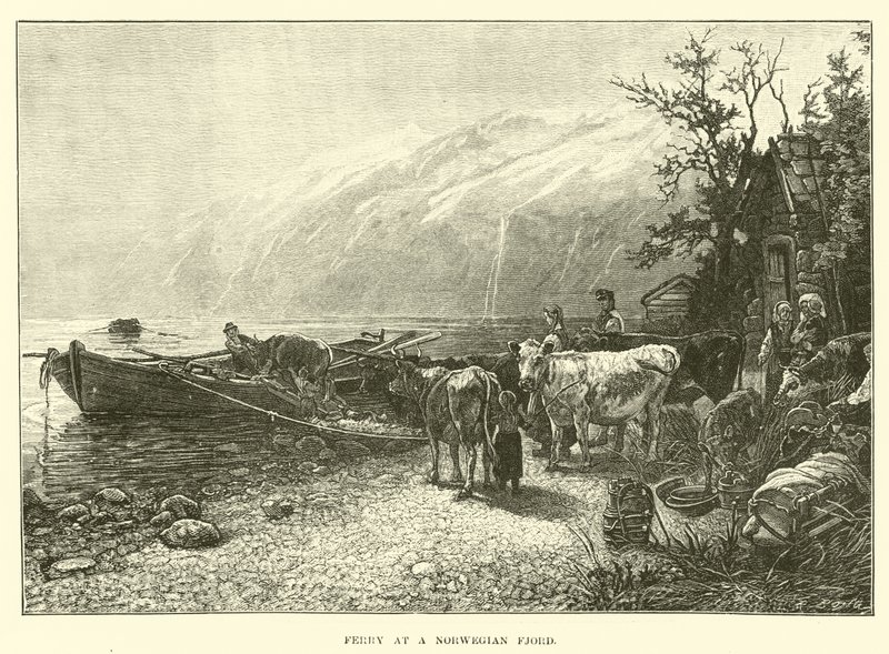 Färja vid en norsk fjord av English School