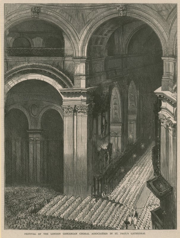 Festival av London Gregorian Choral Association i St Pauls Cathedral av English School