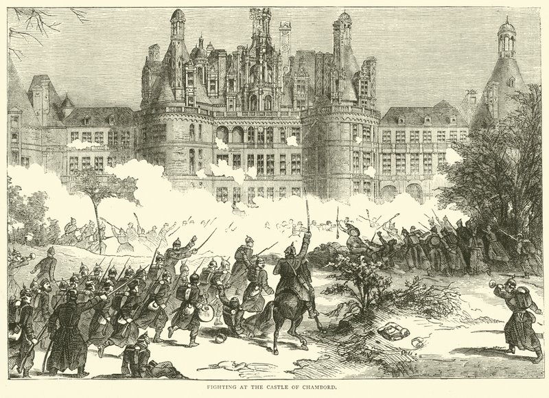 Strid vid slottet Chambord, december 1870 av English School