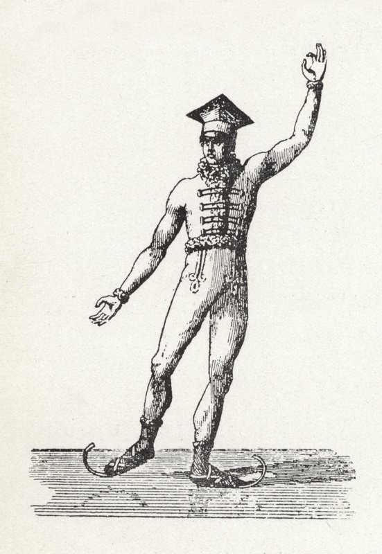 Figur av en man som åker skridskor av English School