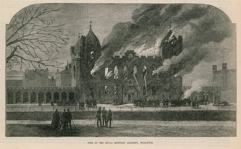 Brand vid Royal Military Academy i Woolwich av English School