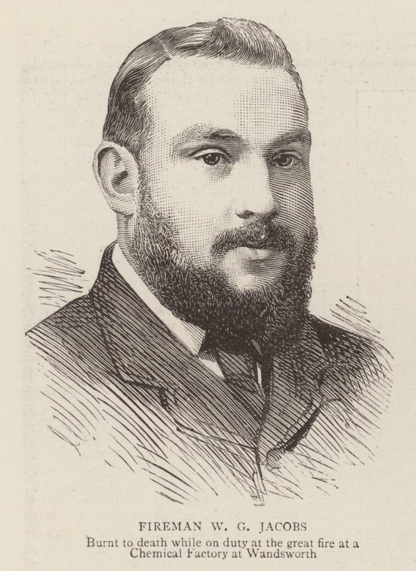 Brandman W G Jacobs (gravyr) av English School