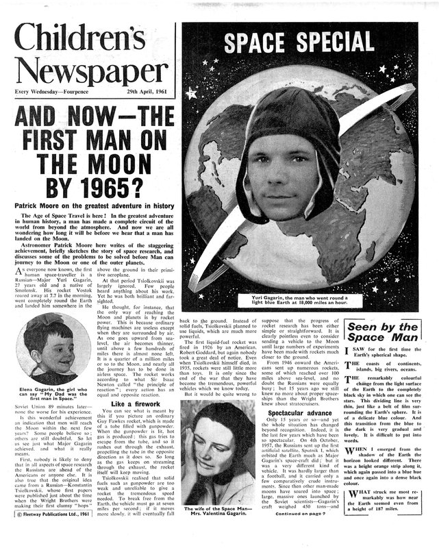 Första människan på månen 1965, framsidan av 