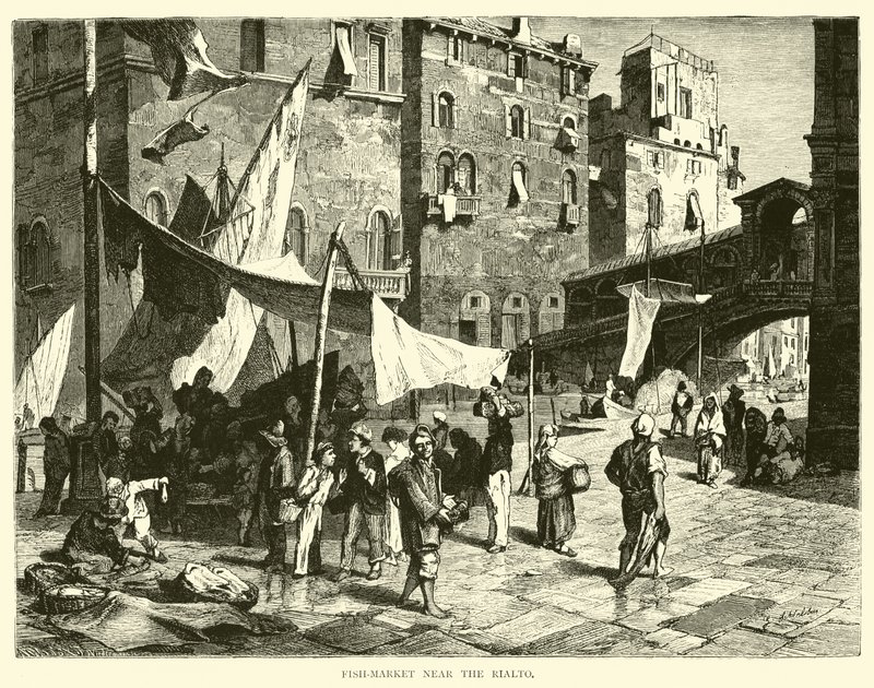 Fiskmarknad nära Rialto av English School