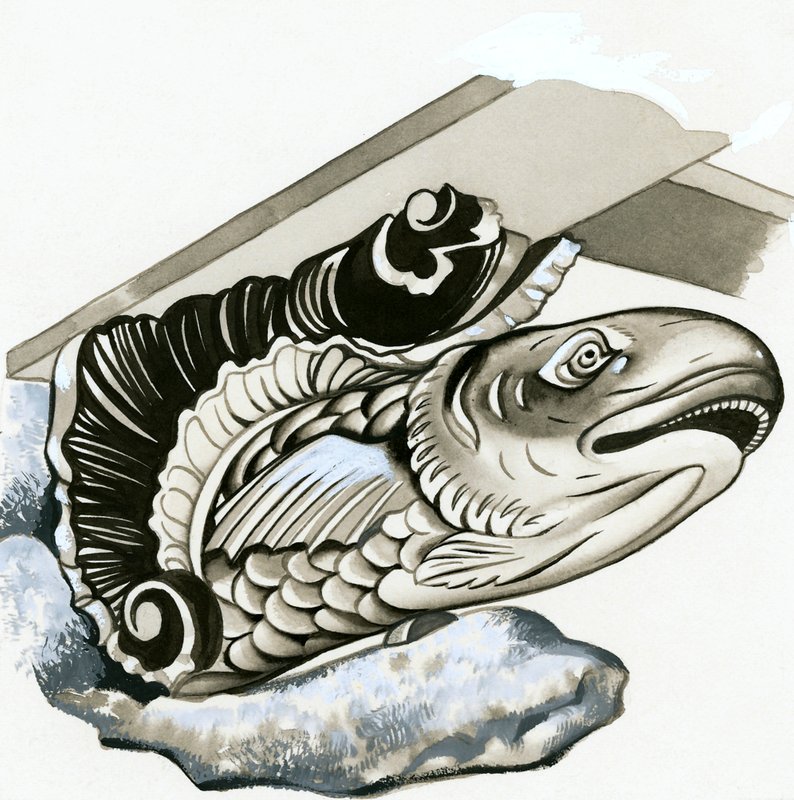 Fiskgargoyle av English School