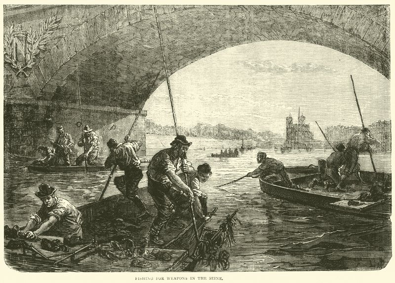 Fiske efter vapen i Seine, april 1871 av English School