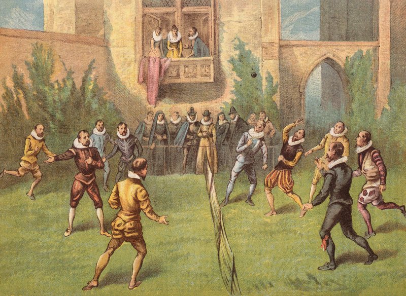 Fives spelades första gången i England före drottning Elizabeth I av English School
