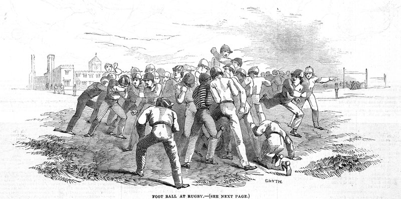 Football at Rugby, från The Illustrated London News, 20 december 1845 av English School