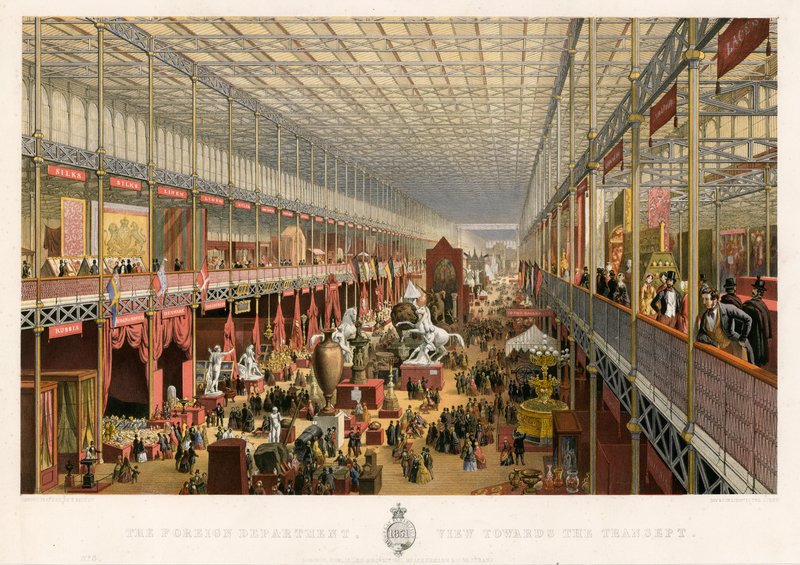 Utrikesdepartementet, View to the Transept, Great Exhibition, 1851 av English School