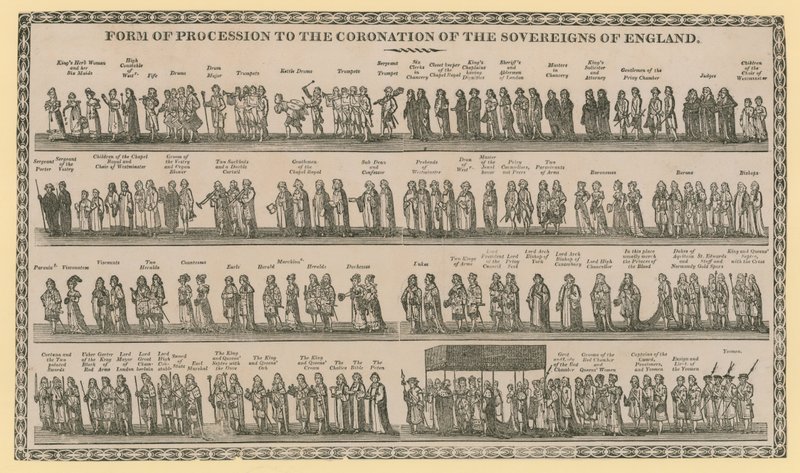 Form av procession till kröningen av Englands suveräner av English School