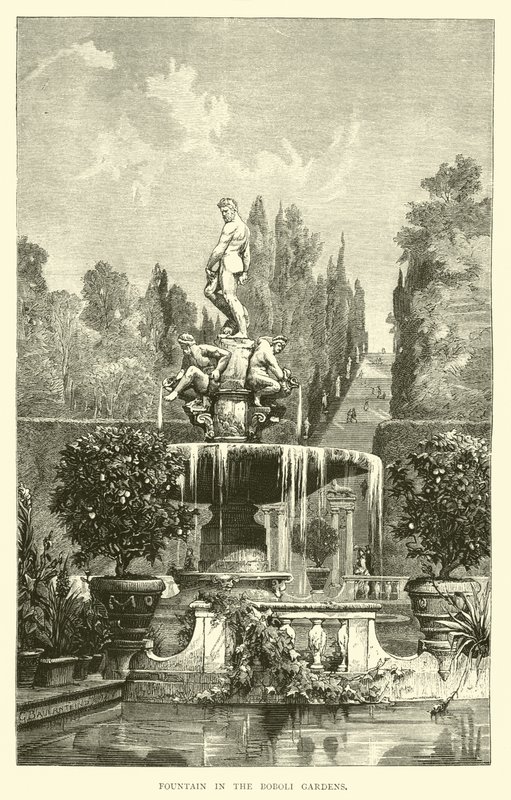 Fontän i Boboli Gardens av English School