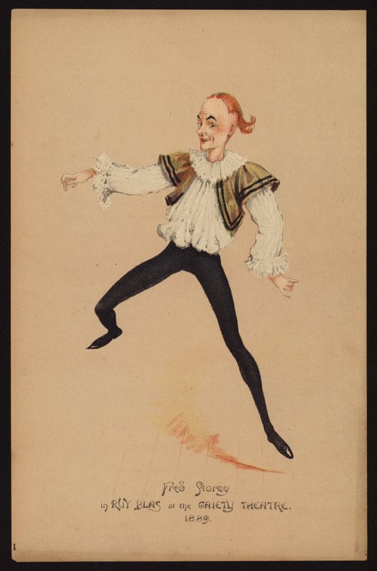 Fred Storey, engelsk skådespelare och dansare (färg litho) av English School