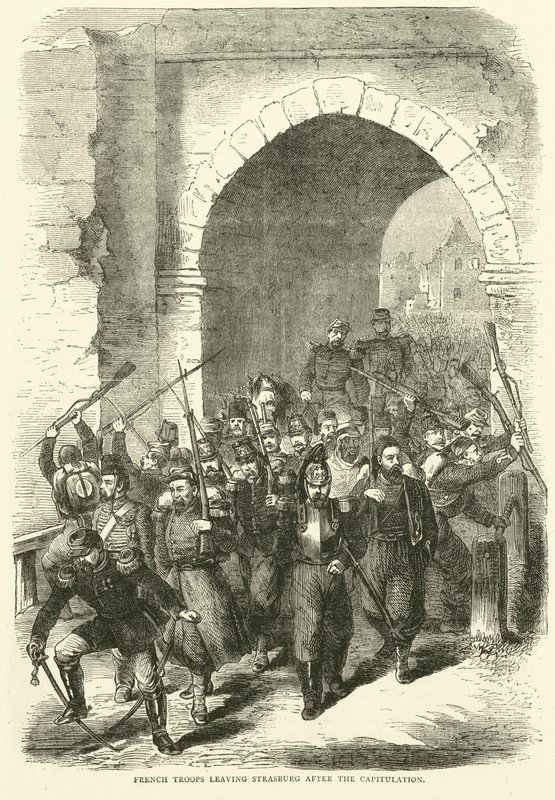 Franska trupper lämnade Strasburg efter kapitulationen, september 1870 av English School