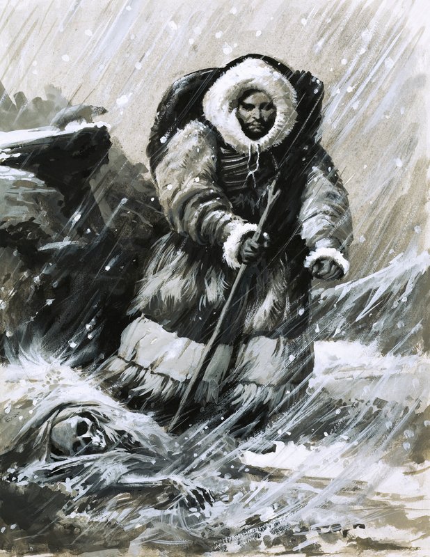 Friar John marscherar genom den bländande snön av English School