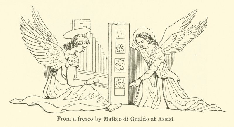 Från en fresk av Matteo di Gualdo i Assisi (gravyr) av English School