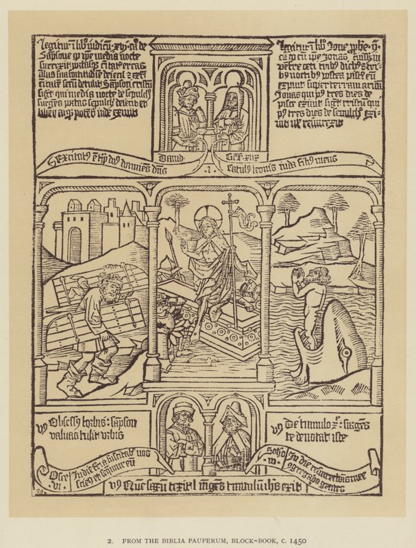 Från Biblia pauperum, Block-Book, c 1450 (litho) av English School