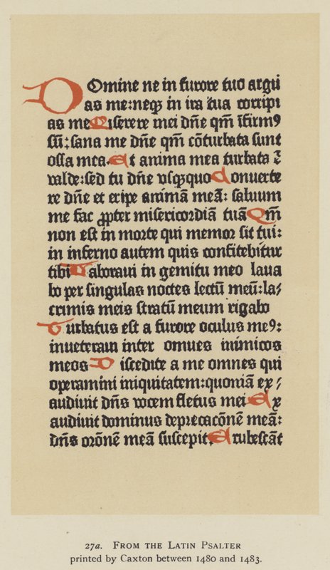 Från den latinska psaltaren tryckt av Caxton mellan 1480 och 1483 (lito) av English School