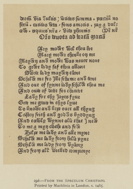 Från Speculum Christiani, tryckt av Machlinia i London, c 1485 (litho) av English School