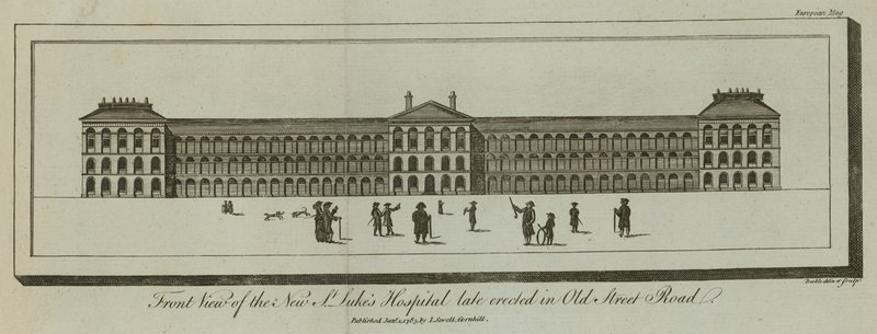 Framifrån av det nya St Lukes Hospital av English School